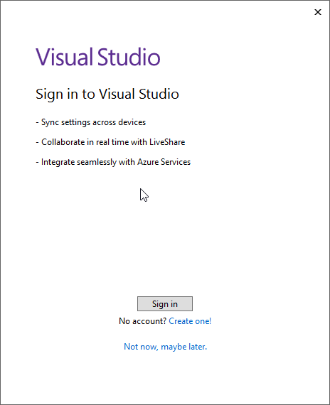 Logare Visual Studio 2019